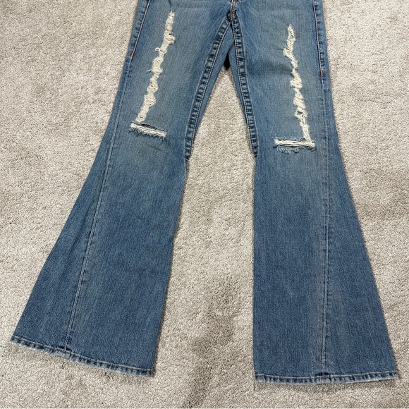 True Religion Women’s Snakeskin Flap Pockets Joey Boot Cut Jeans Low Rise 30 - Picture 5 of 15